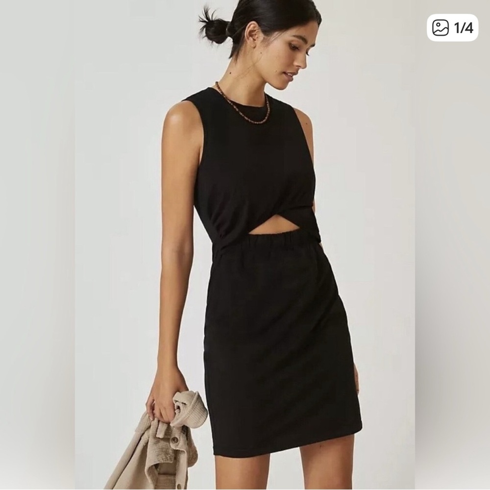 Anthropologie Black Min dress T.LA Twisted Cut Out Mini Dress
